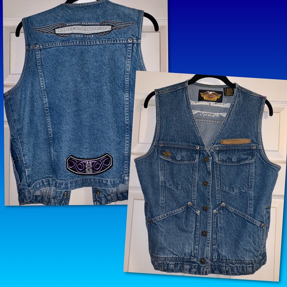 Authentic Harley Davidson Denim Vest